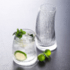 Service à mojito nervuré – verre et carafe assortis – vue 1