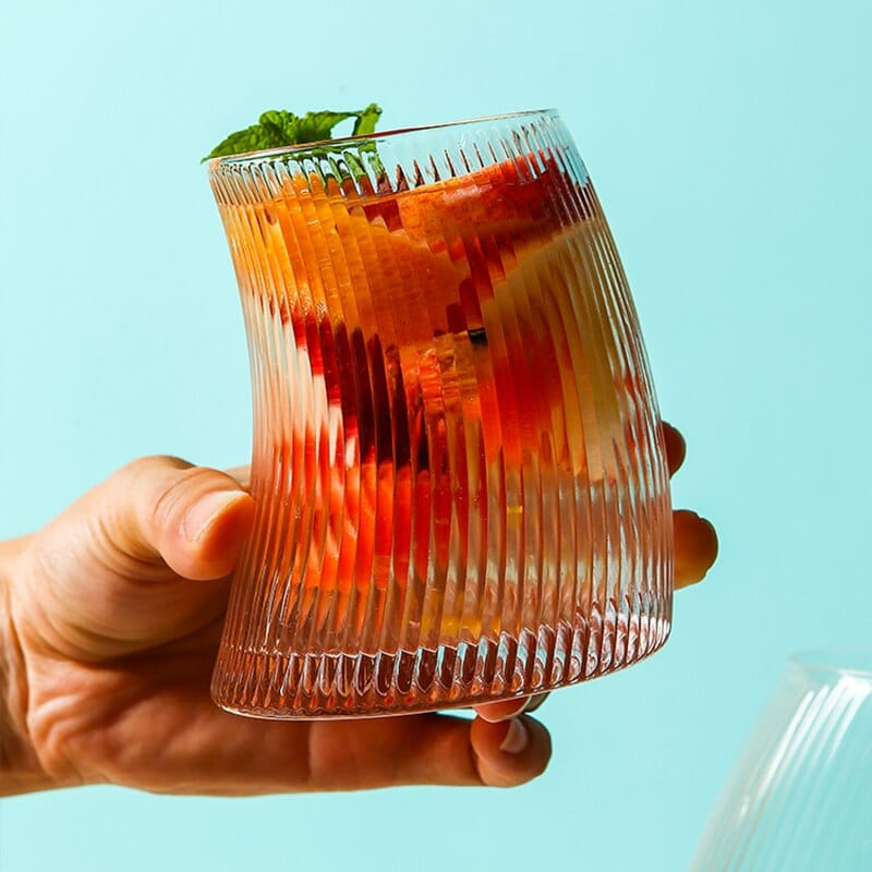 Service à mojito nervuré – verre et carafe assortis
