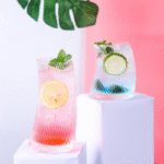 Service à mojito nervuré – verre et carafe assortis