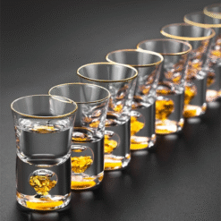 Lot de 2 verres à shot Or – service festif – vue 1