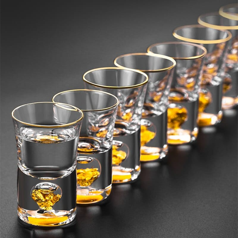 Lot de 2 verres à shot Or – service festif