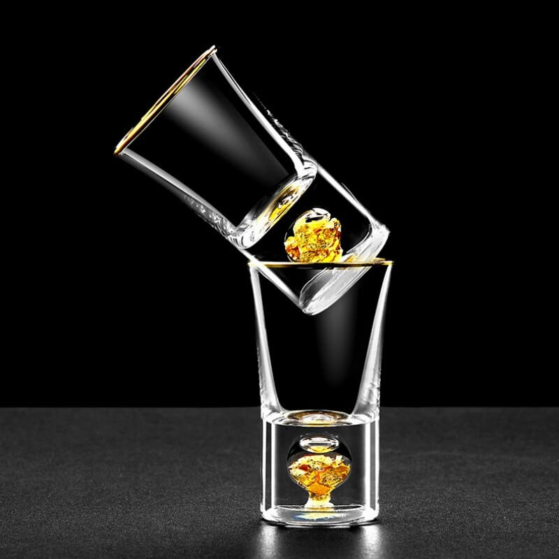 Lot de 2 verres à shot Or – service festif