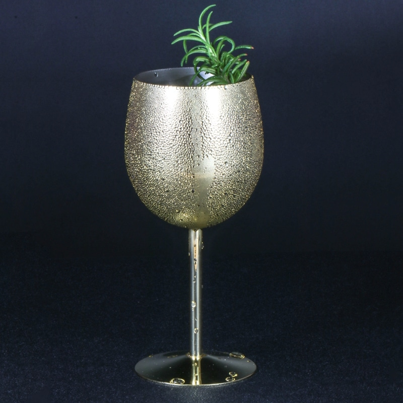 Verre à vin métallisé sur pied – finition rose gold