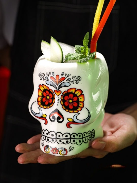 Verre à cocktail Tête de Mort – présentation spectaculaire