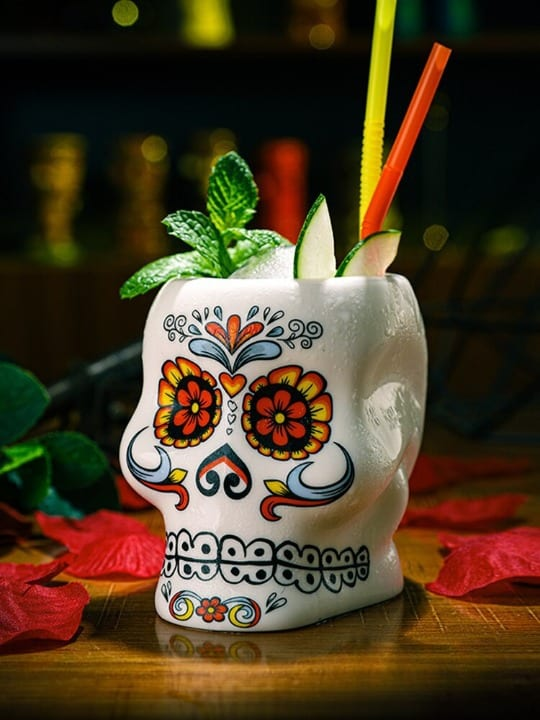 Verre à cocktail Tête de Mort – présentation spectaculaire