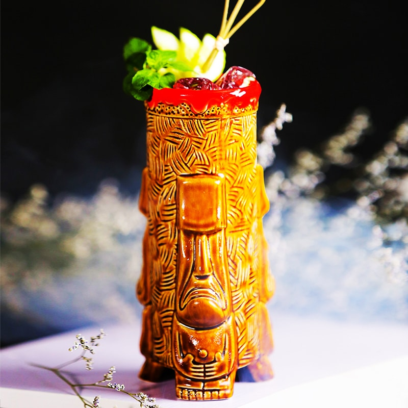 Mug Tiki Bora Bora – cocktail tropical sculpté