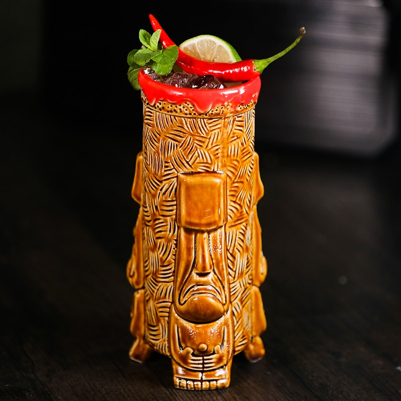 Mug Tiki Bora Bora – cocktail tropical sculpté