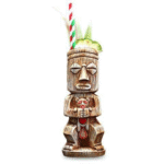 Mug Tiki totem en céramique – effet bois sculpté 22 cm
