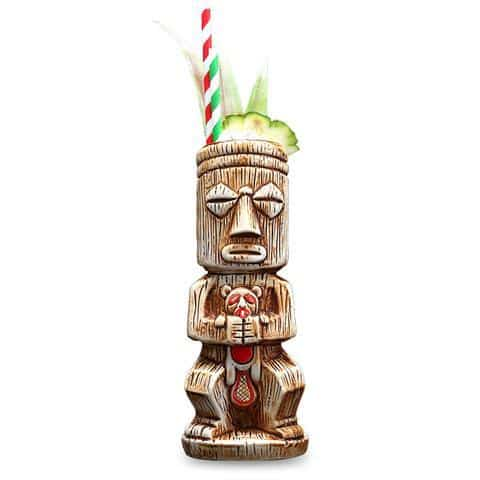 Mug Tiki totem en céramique – effet bois sculpté 22 cm