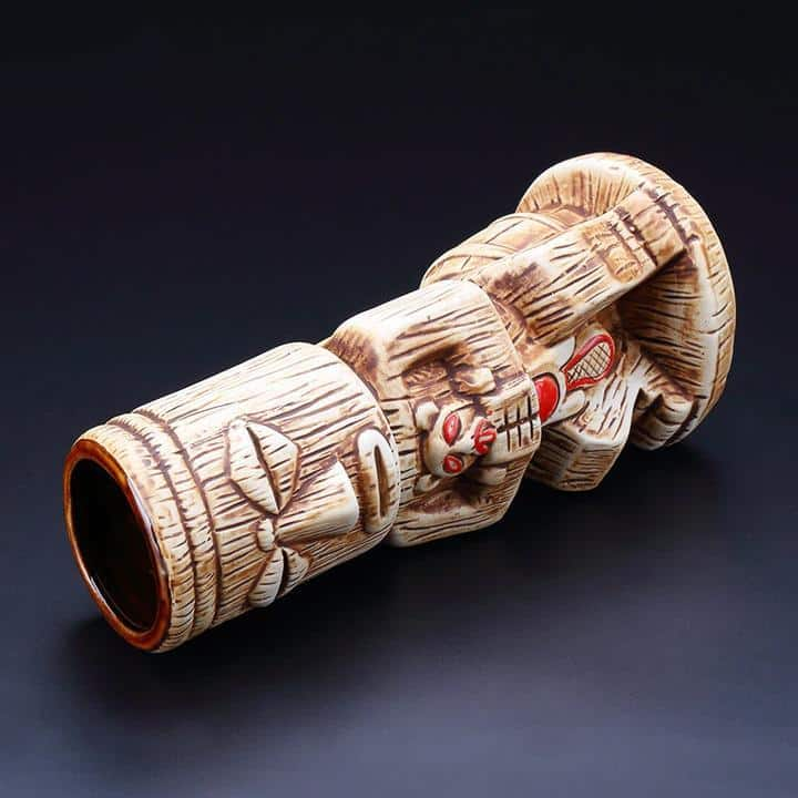 Mug Tiki totem en céramique – effet bois sculpté 22 cm