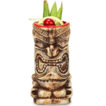 Mug Tiki Kachoo en céramique – totem tropical doré