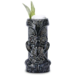 Verre Tiki noir 550 ml – céramique totem 20,5 cm