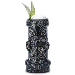 Verre Tiki noir 550 ml – céramique totem 20,5 cm – vue 1