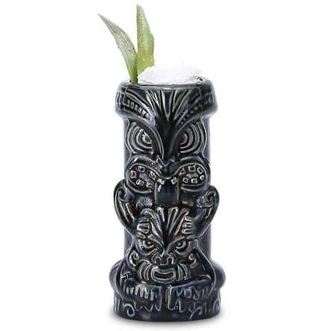 Verre Tiki noir 550 ml – céramique totem 20,5 cm