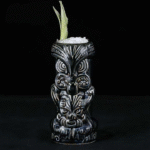 Verre Tiki noir 550 ml – céramique totem 20,5 cm