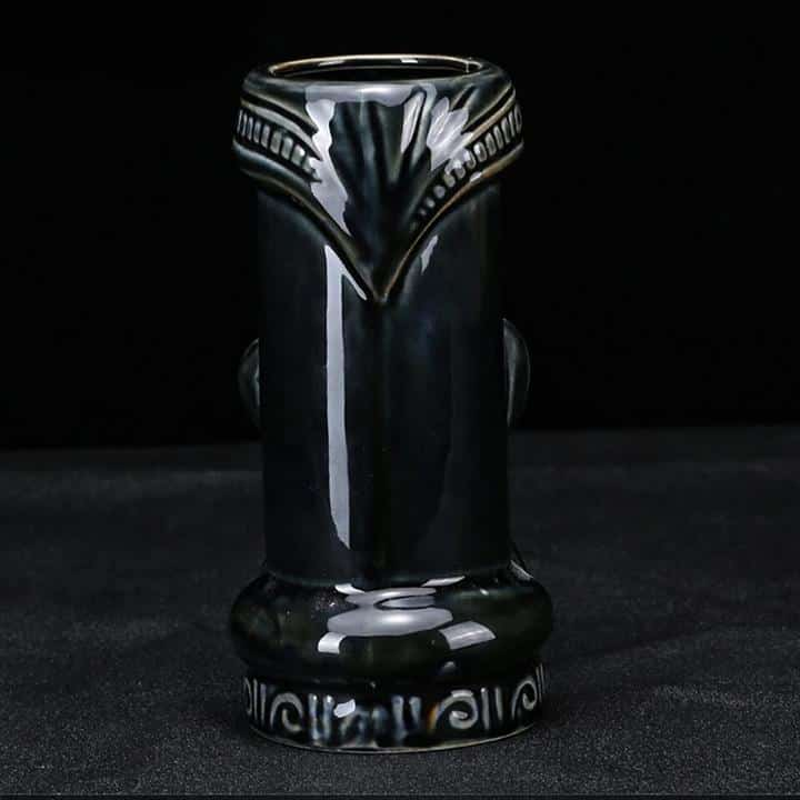 Verre Tiki noir 550 ml – céramique totem 20,5 cm
