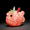 Mug Tiki Piranha – cocktail tropical sculpté – vue 1