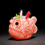 Mug Tiki Piranha – cocktail tropical sculpté