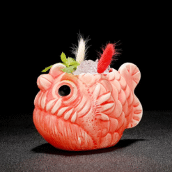 Mug Tiki Piranha – cocktail tropical sculpté – vue 1