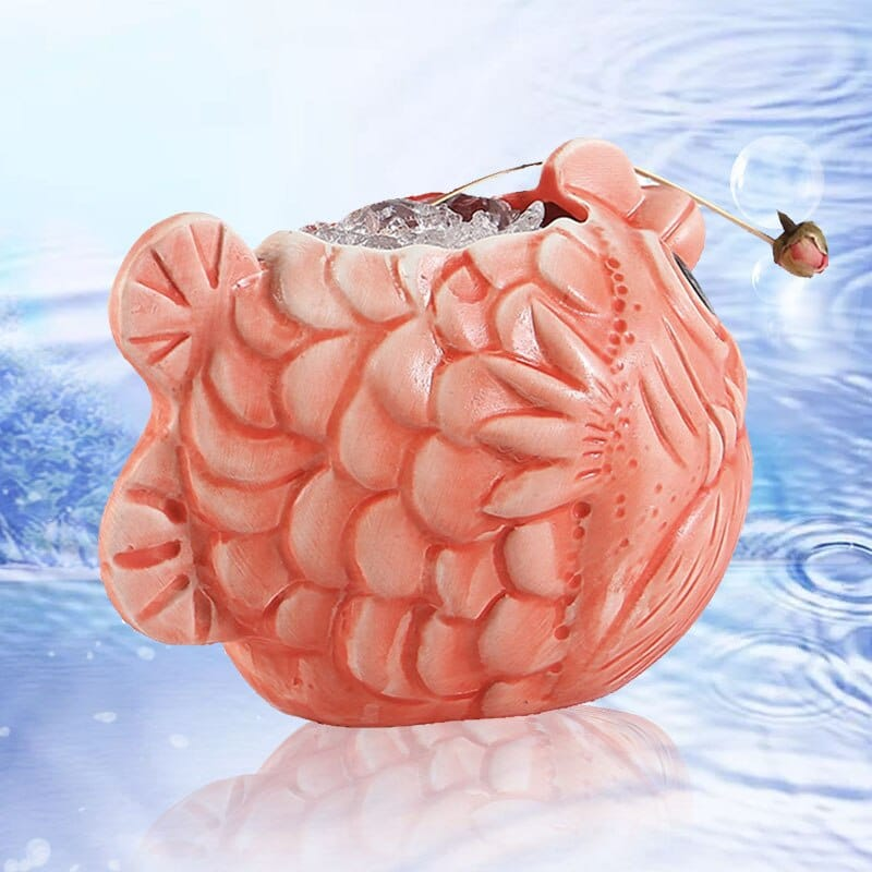 Mug Tiki Piranha – cocktail tropical sculpté