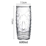Mug Tiki Transparent – cocktail tropical sculpté