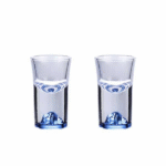 Duo de verres à shot Montagne – socle glacier bleu 10 ml