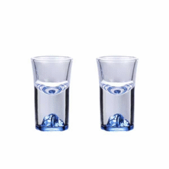 Duo de verres à shot Montagne – socle glacier bleu 10 ml – vue 1