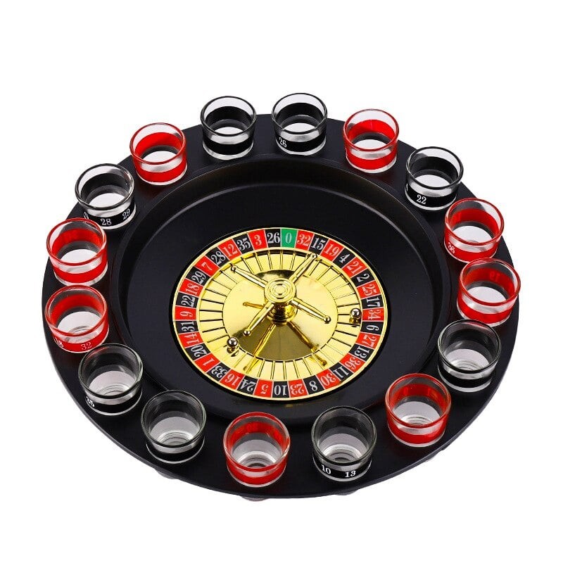 Jeu à boire roulette casino – 16 verres à shot