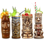 Coffret de 4 verres Tiki multicolores – 330 à 490 ml