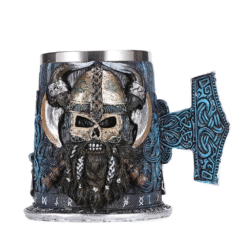 Chope Viking avec anse marteau – verre cocktail médiéval – vue 1