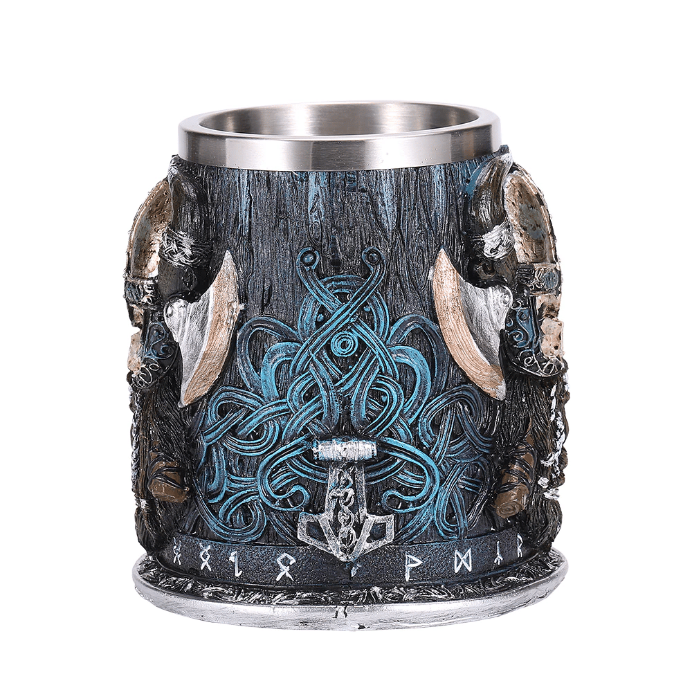 Chope Viking avec anse marteau – verre cocktail médiéval