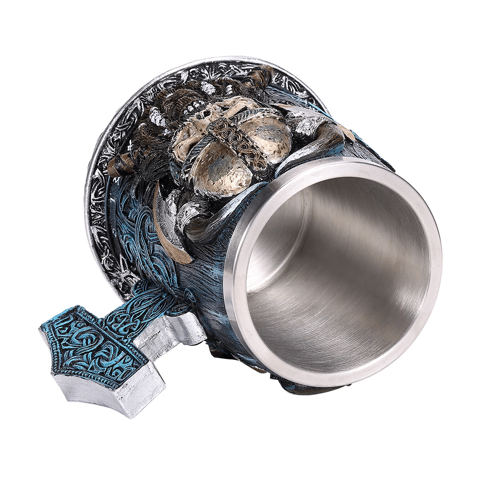 Chope Viking avec anse marteau – verre cocktail médiéval