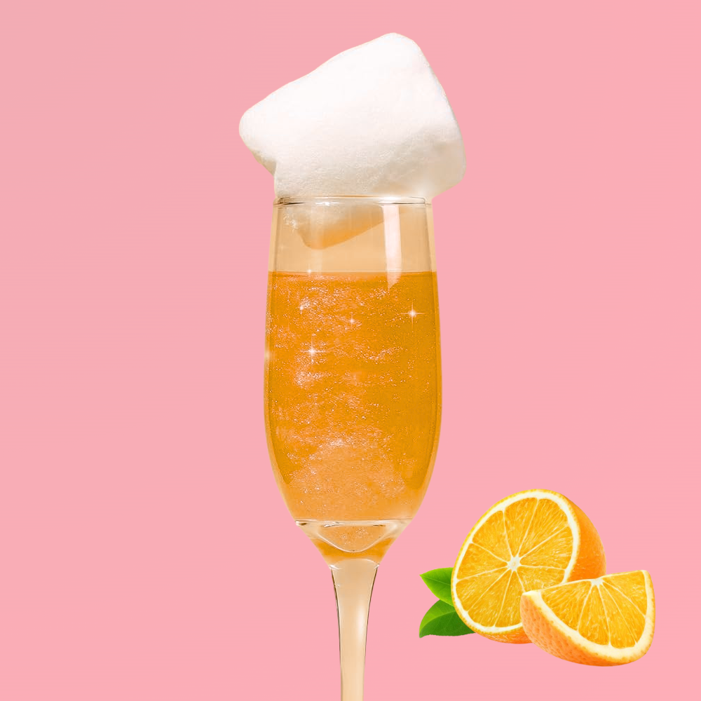 Bombe à paillettes Barbe à Papa Saveur Orange Douce