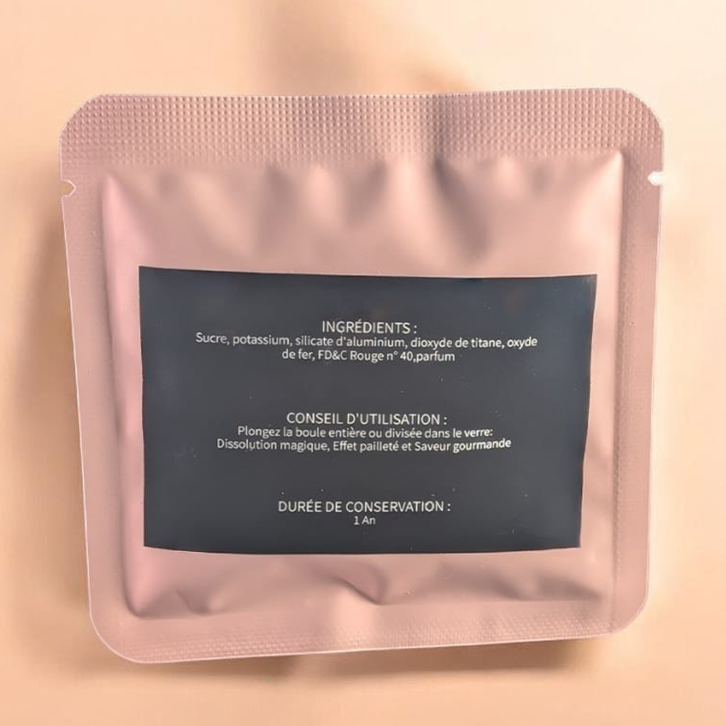 Bombe à paillettes Barbe à Papa Saveur Pêche