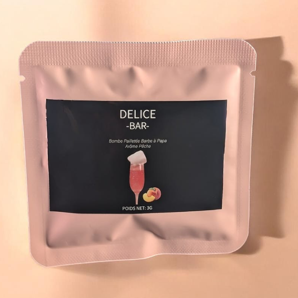 Bombe à paillettes Barbe à Papa Saveur Pêche