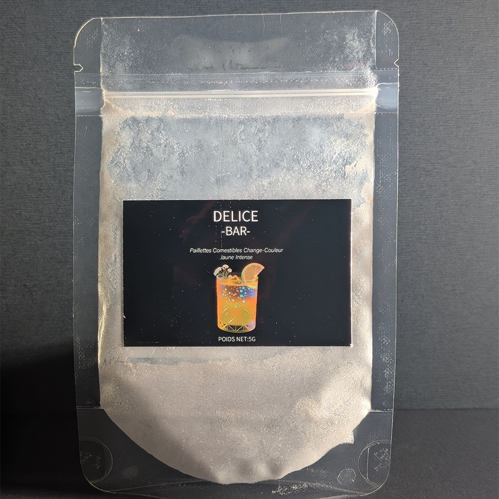 Paillettes comestibles Holographique Change Couleur - Jaune Intense