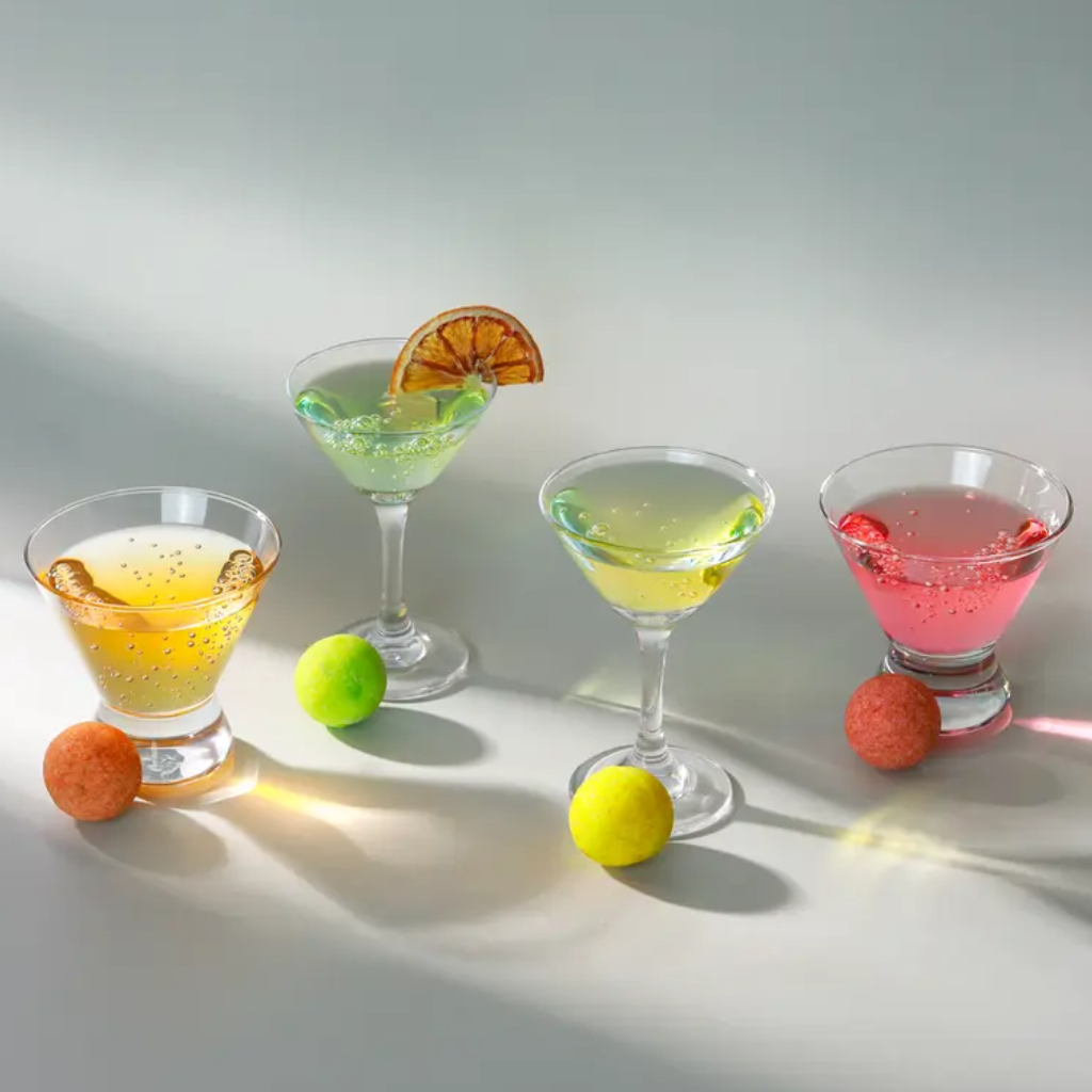 Bombes à paillettes comestibles - 3 arômes Cocktail + 1 Ananas Coco