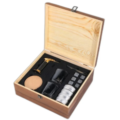Coffret fumoir en bois – 2 verres et pierres inox