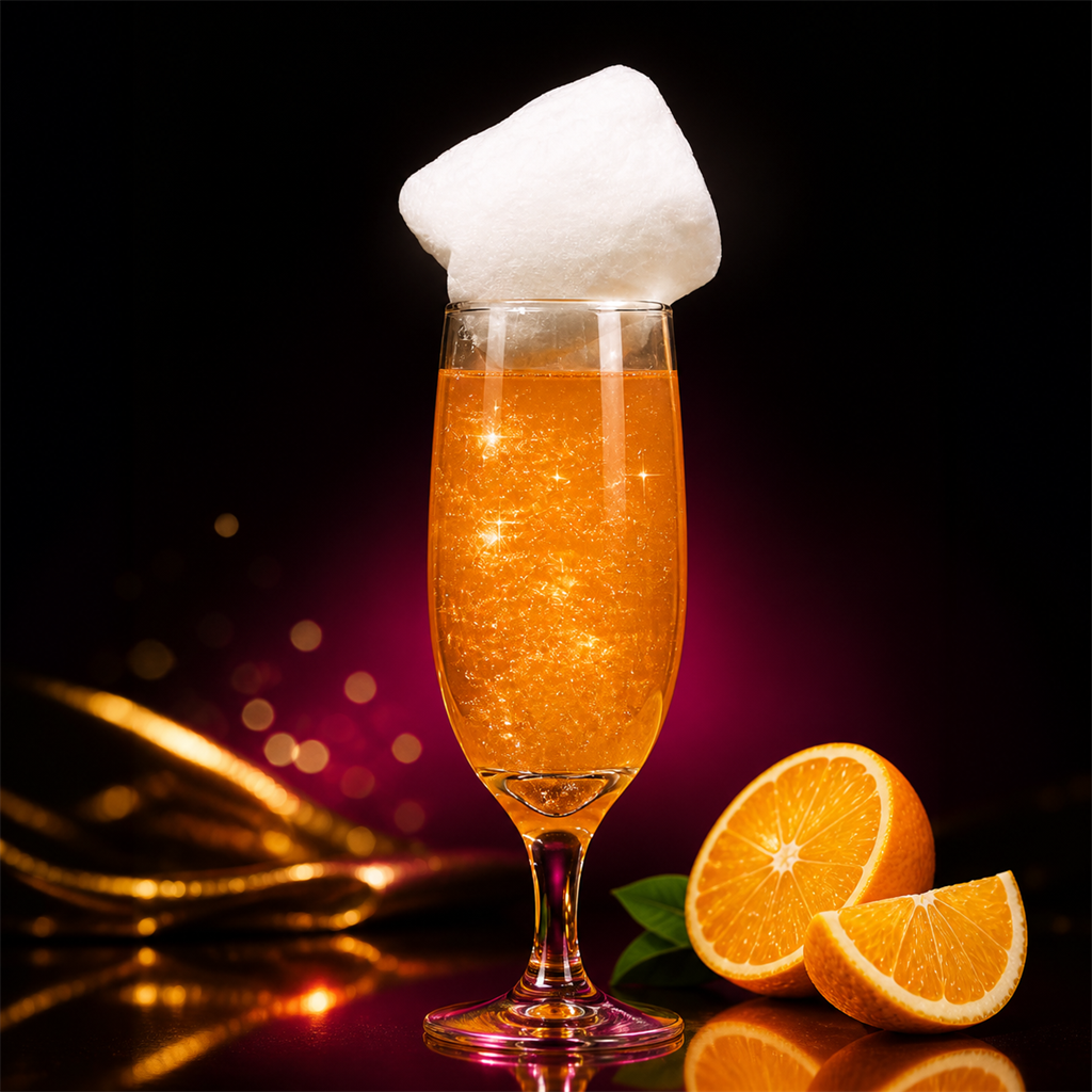 Bombe à paillettes Barbe à Papa Saveur Orange Douce