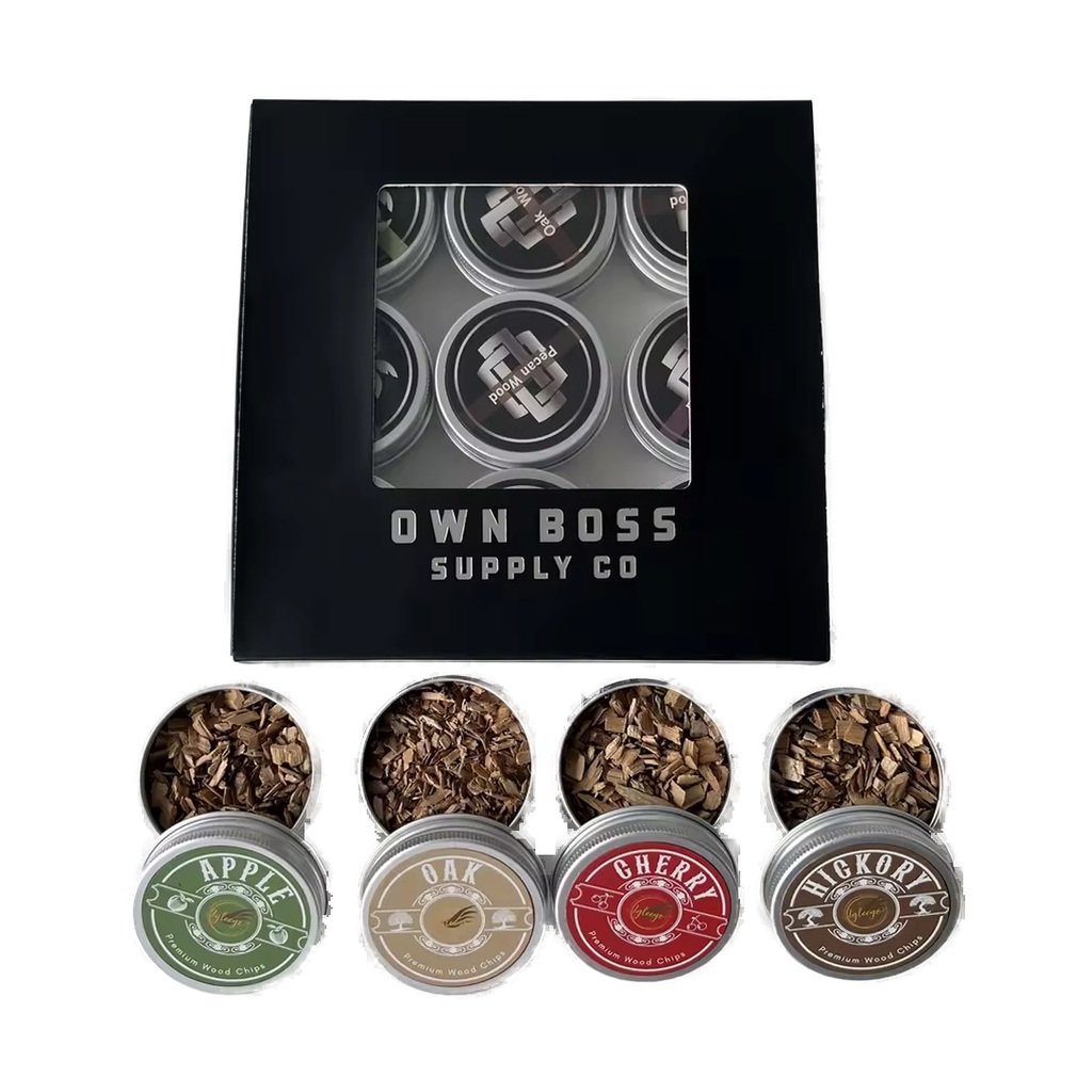 Coffret de 4 copeaux de bois aromatisés pour fumoir à cocktails & whisky