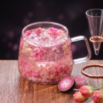 Coffret à offrir Tasse Double Paroi Fleurs Roses et Paillettes Alimentaires Rose Fushia