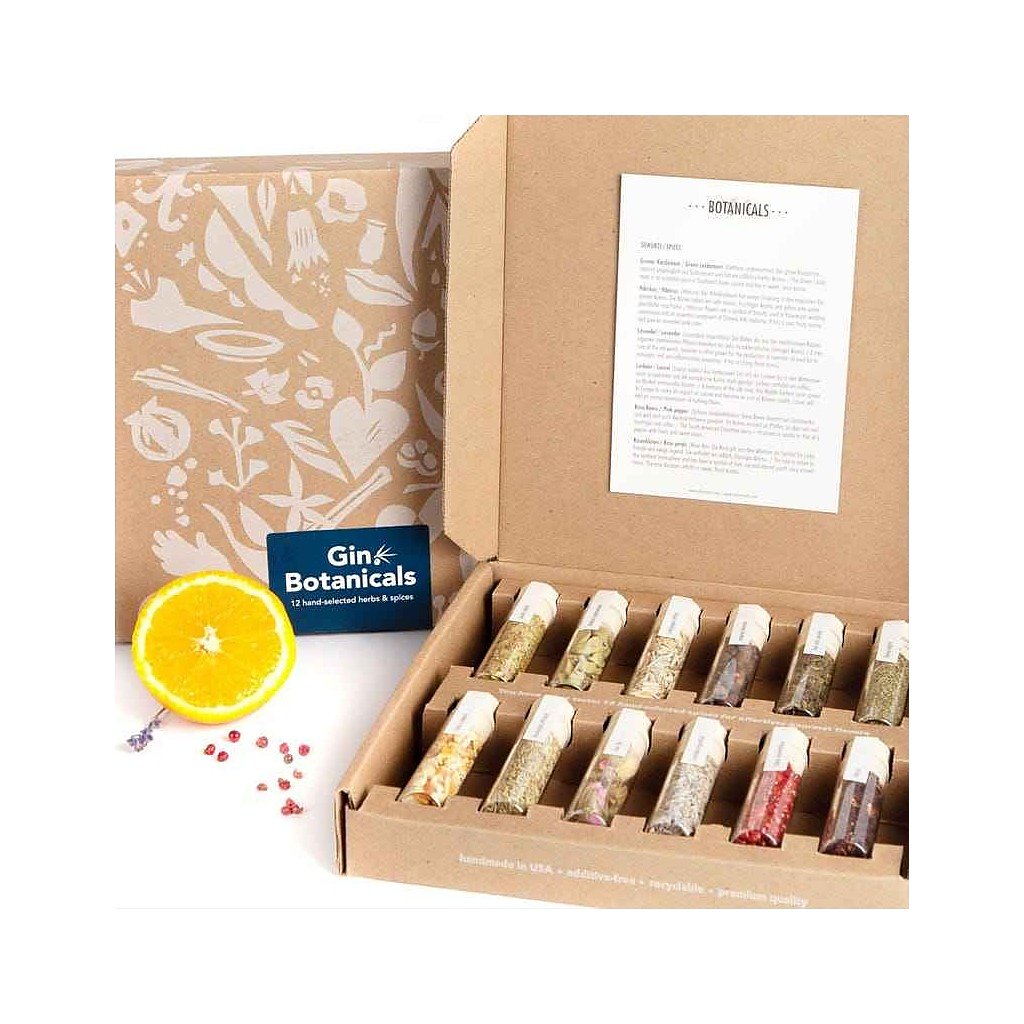 Coffret infusion gin – 12 botaniques et épices naturelles