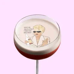 Vista alternativa di Topper commestibile personalizzato per cocktail e bevande - 6 cm